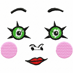 Faces Embroidery Design 6 Faces Embroidery Design 6